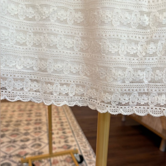Free People Ivory White Lace Scalloped Candy Short Sleeve Mini Dress- Size 2 - Picture 8 of 8